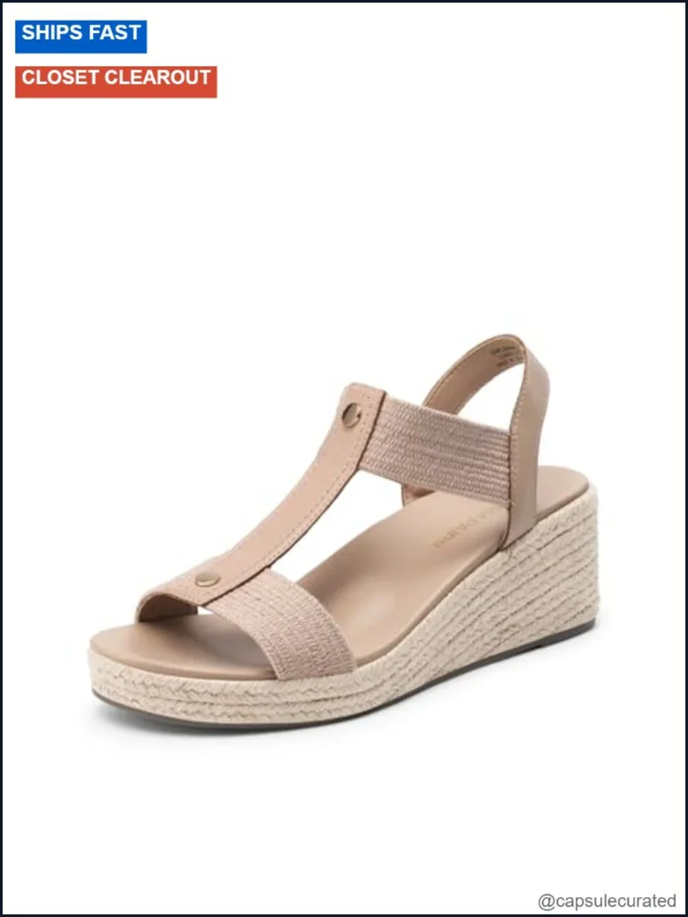 Arch Support Wedge Sandals with Elastic Upper – Platform, Slip-Resistant TPR